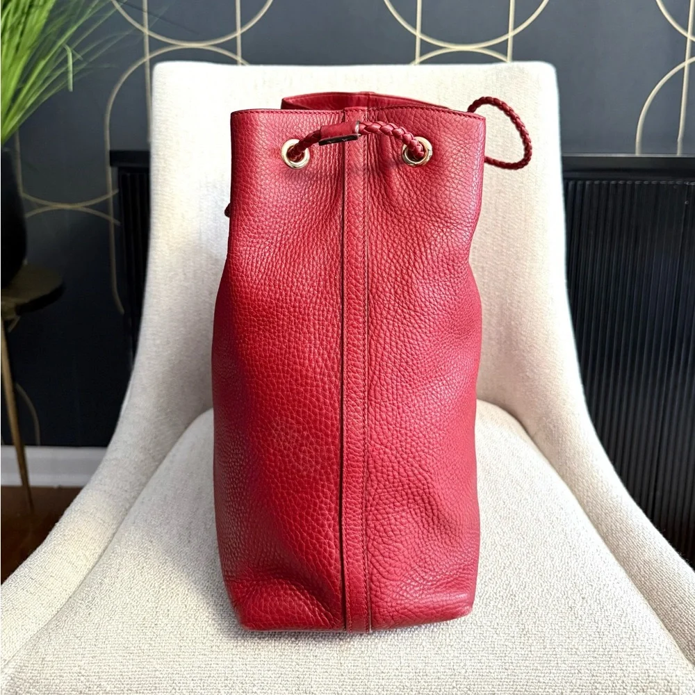 Authentic Gucci dark red leather large tote bag - Picture 5 of 16